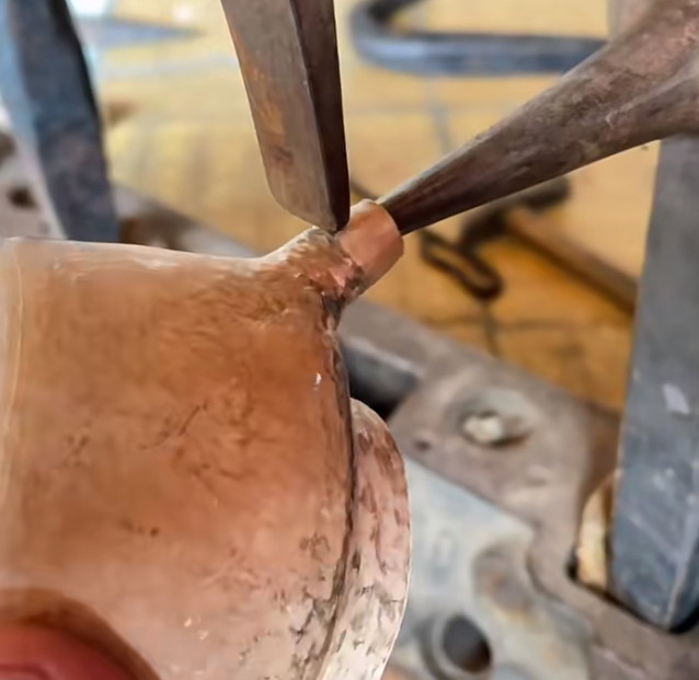 Soldering the silver body