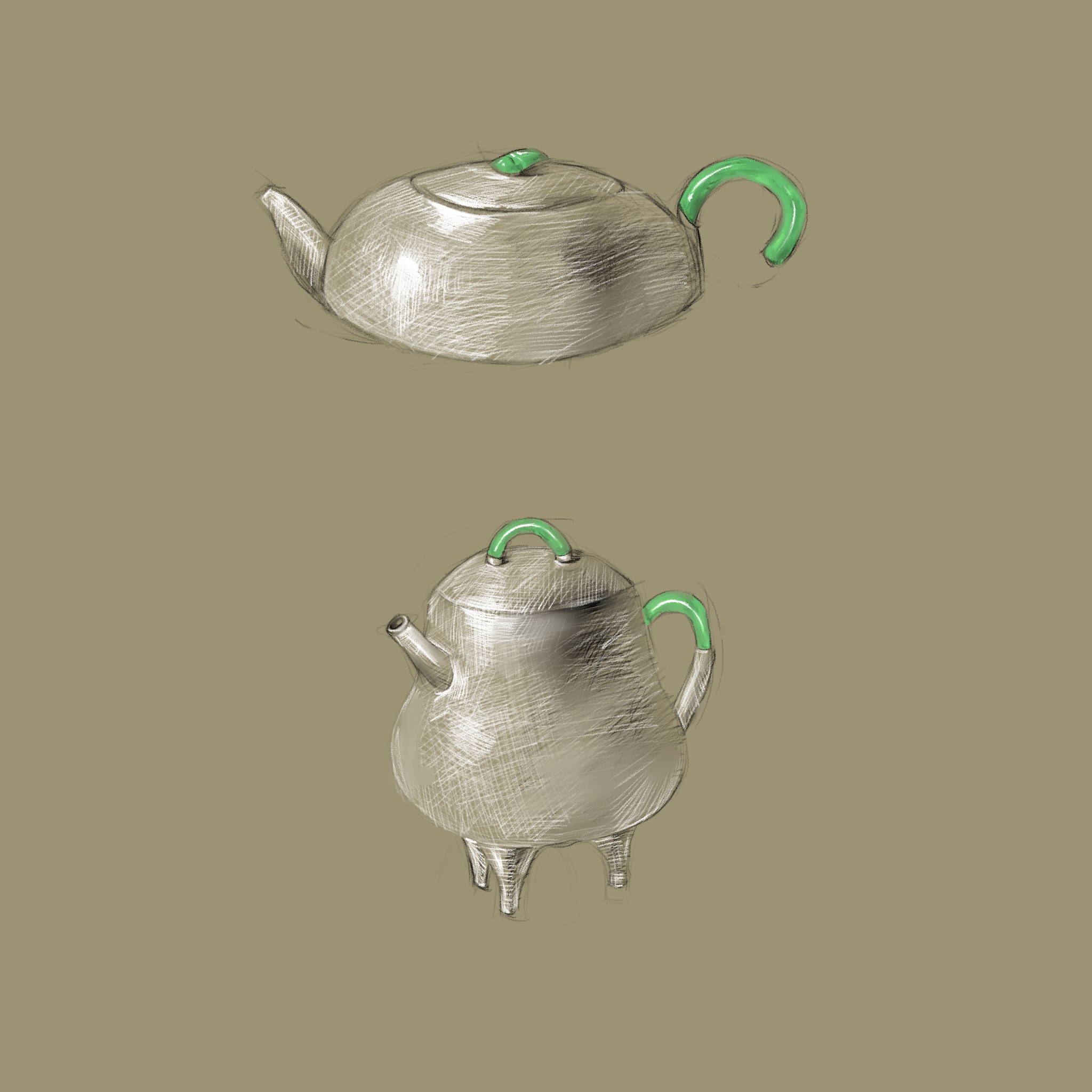 Alternative teapot silhouette studies